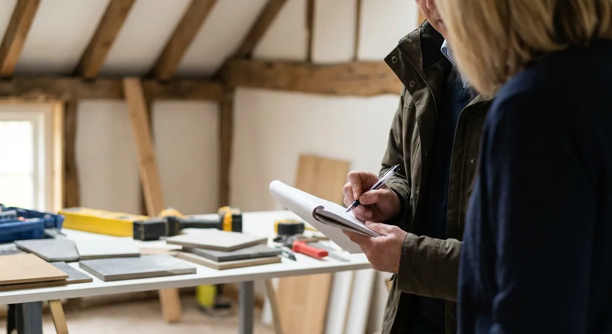 Mon Accompagnateur Rénov' présente le dossier à un couple de propriétaires